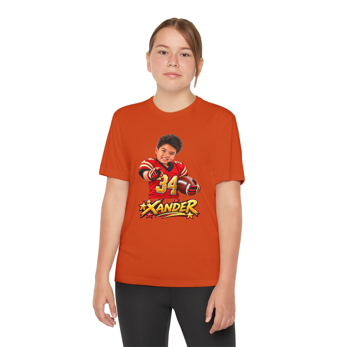 Youth Football Tee — Personalized 'Xander' Player Jersey Design - Getmgirlzworld Shop
