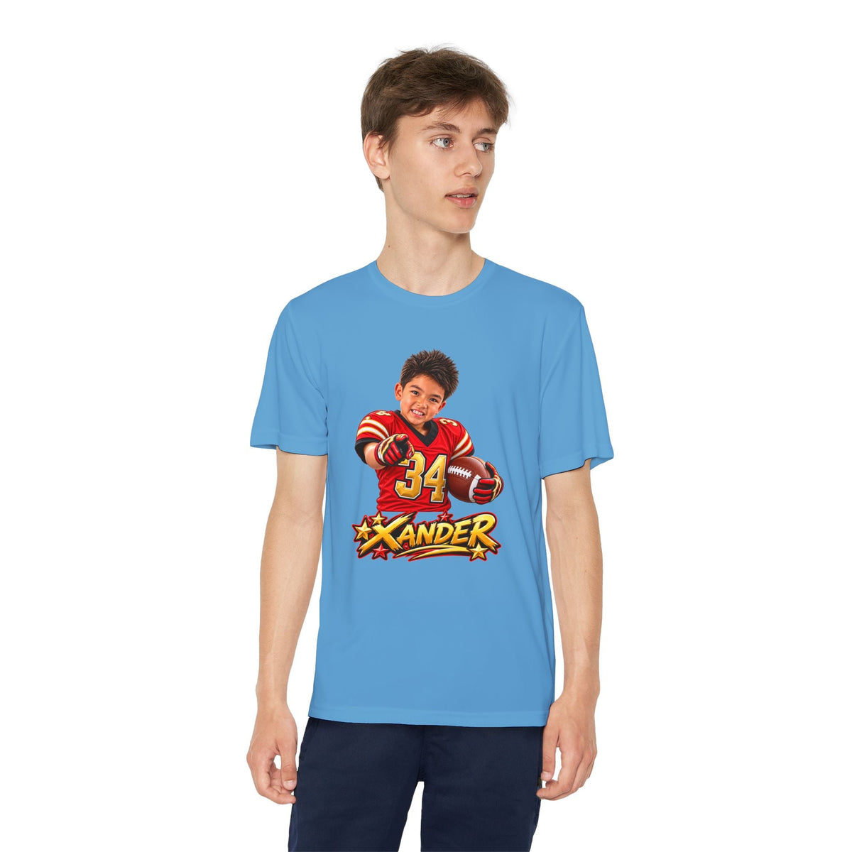 Youth Football Tee — Personalized 'Xander' Player Jersey Design - Getmgirlzworld Shop