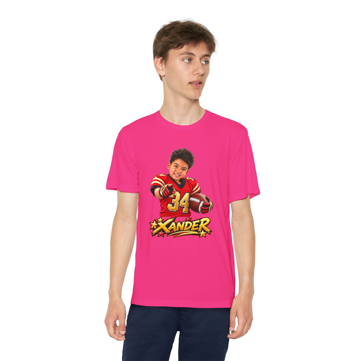 Youth Football Tee — Personalized 'Xander' Player Jersey Design - Getmgirlzworld Shop