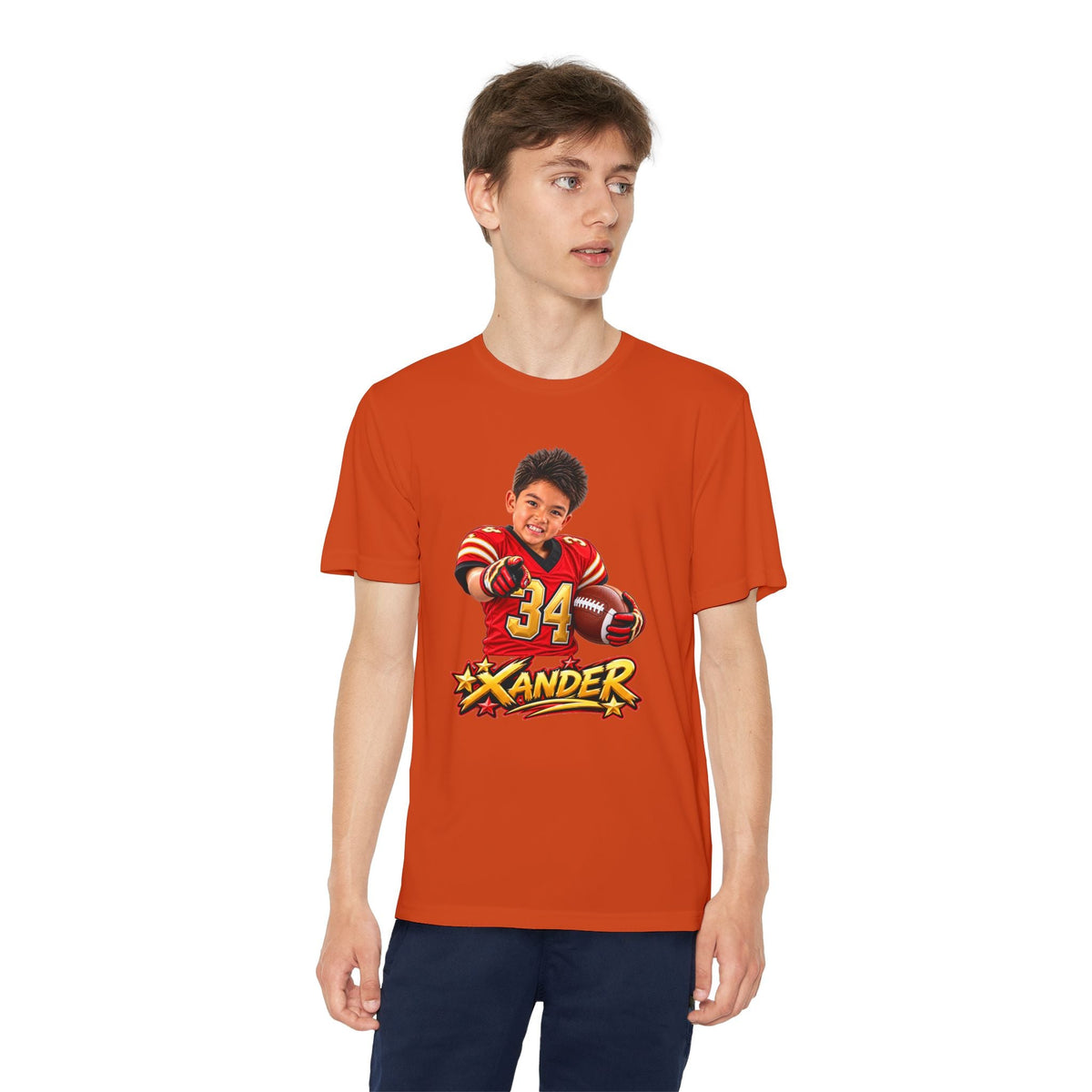 Youth Football Tee — Personalized 'Xander' Player Jersey Design - Getmgirlzworld Shop