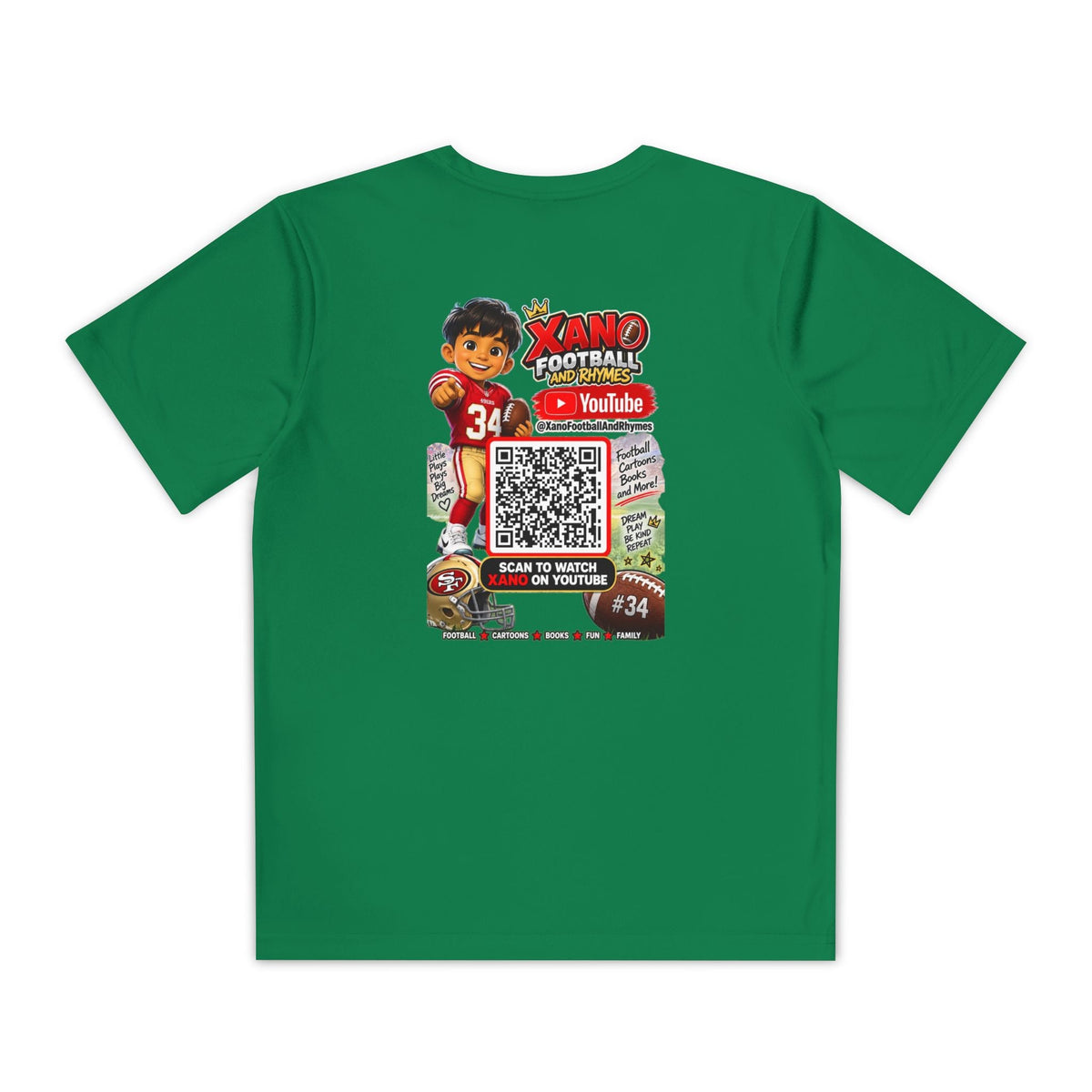 Youth Football Tee — Personalized 'Xander' Player Jersey Design - Getmgirlzworld Shop