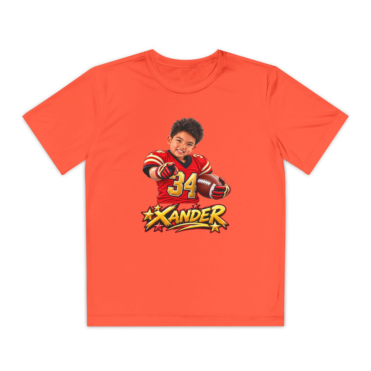 Youth Football Tee — Personalized 'Xander' Player Jersey Design - Getmgirlzworld Shop