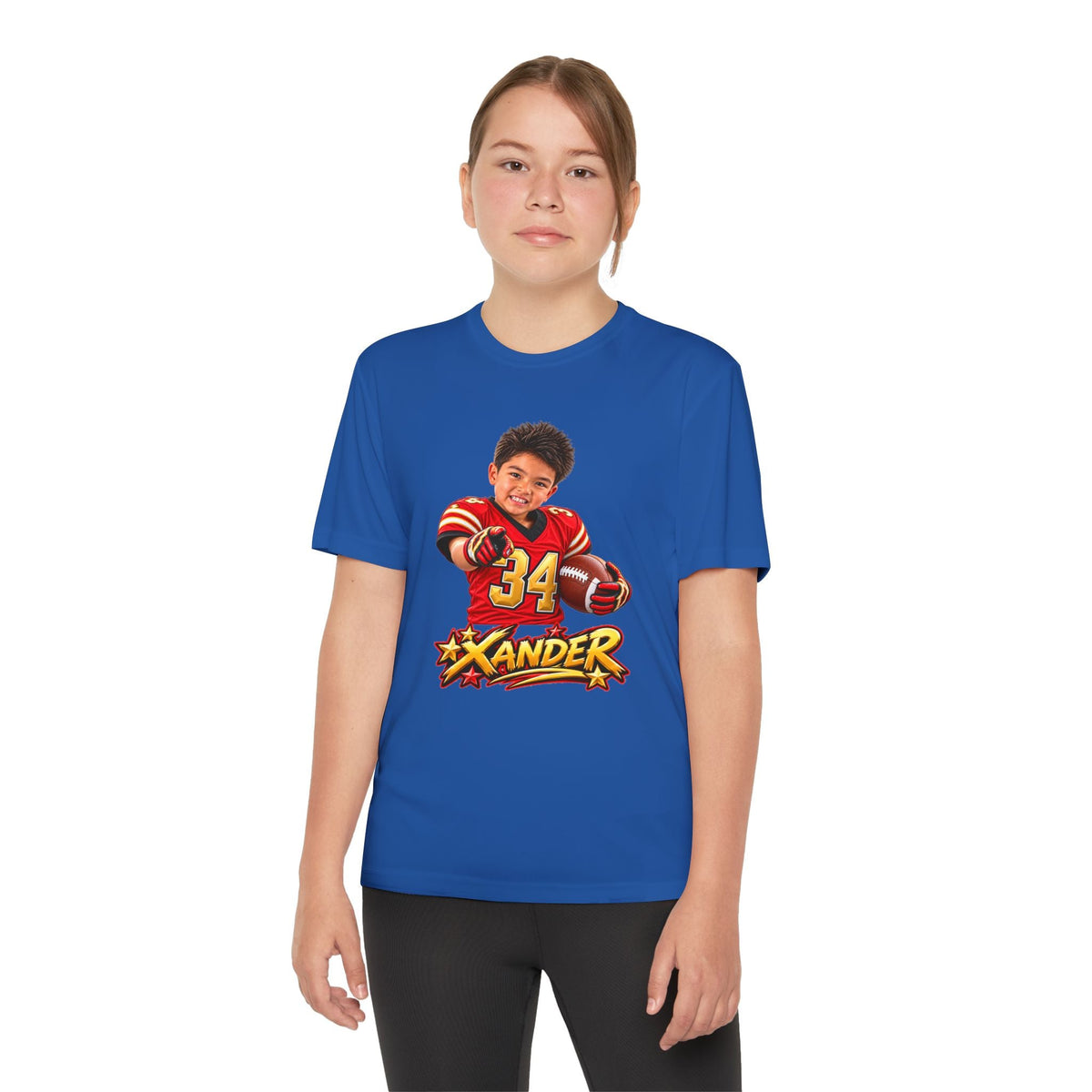 Youth Football Tee — Personalized 'Xander' Player Jersey Design - Getmgirlzworld Shop