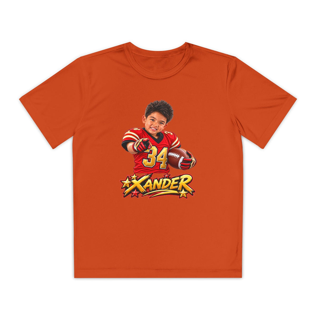 Youth Football Tee — Personalized 'Xander' Player Jersey Design - Getmgirlzworld Shop