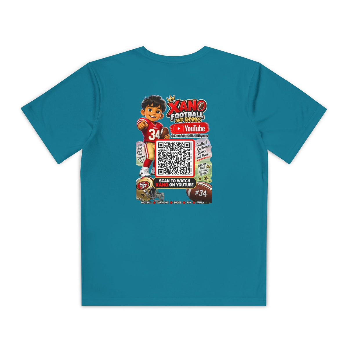 Youth Football Tee — Personalized 'Xander' Player Jersey Design - Getmgirlzworld Shop
