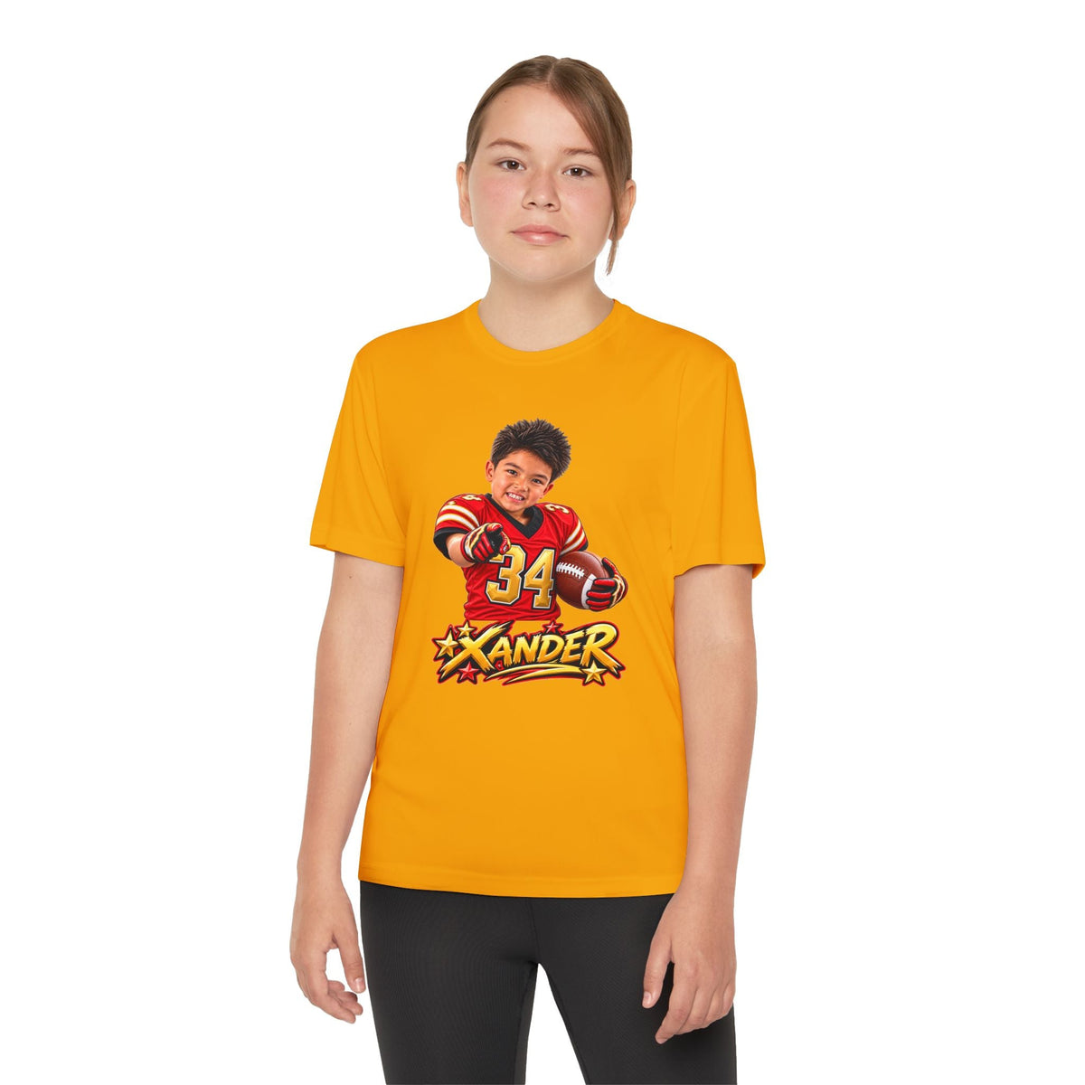 Youth Football Tee — Personalized 'Xander' Player Jersey Design - Getmgirlzworld Shop