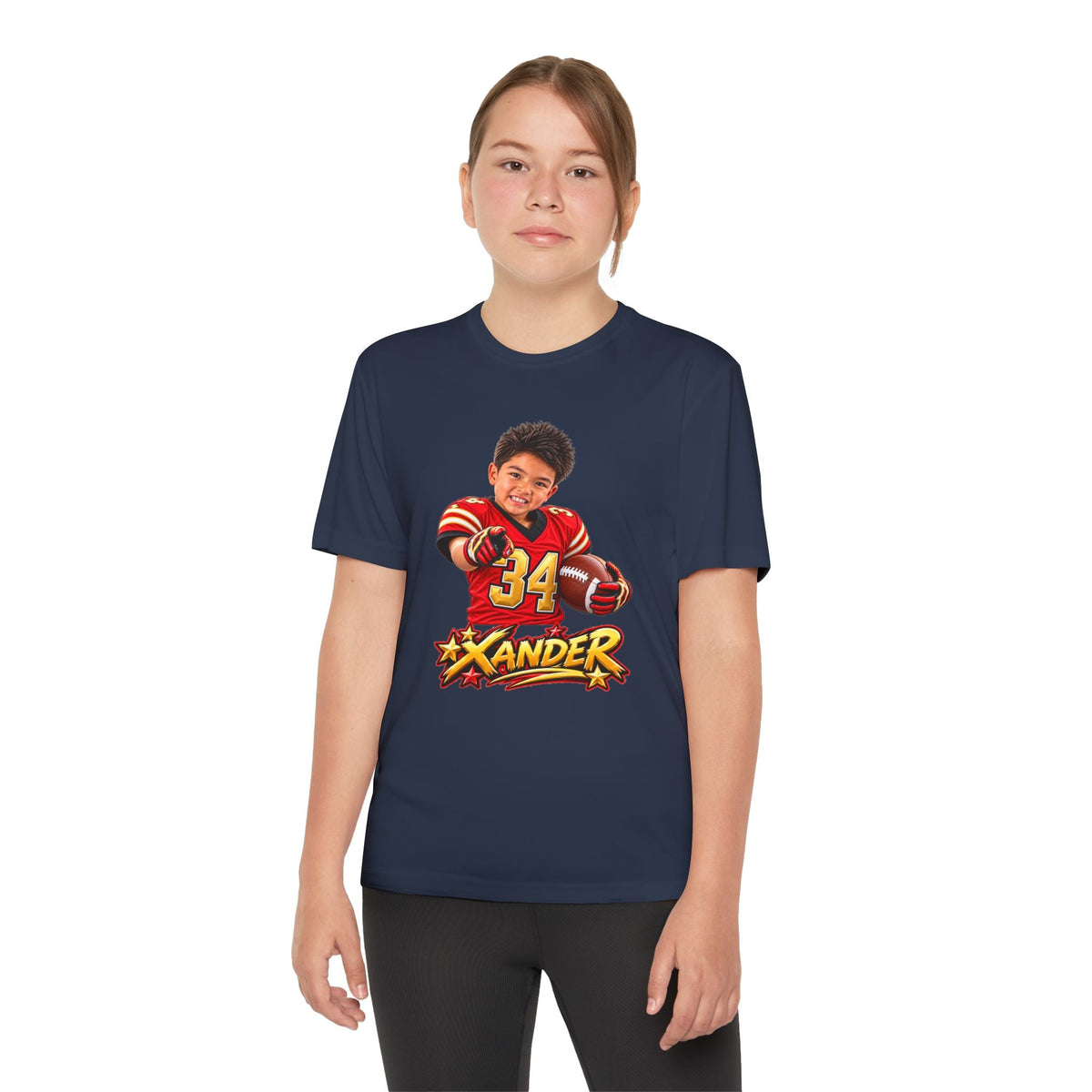 Youth Football Tee — Personalized 'Xander' Player Jersey Design - Getmgirlzworld Shop