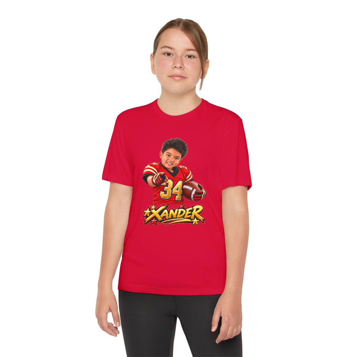 Youth Football Tee — Personalized 'Xander' Player Jersey Design - Getmgirlzworld Shop