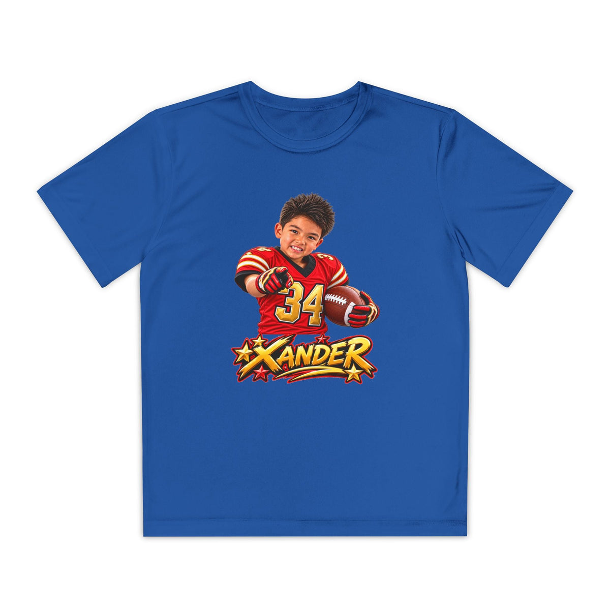 Youth Football Tee — Personalized 'Xander' Player Jersey Design - Getmgirlzworld Shop