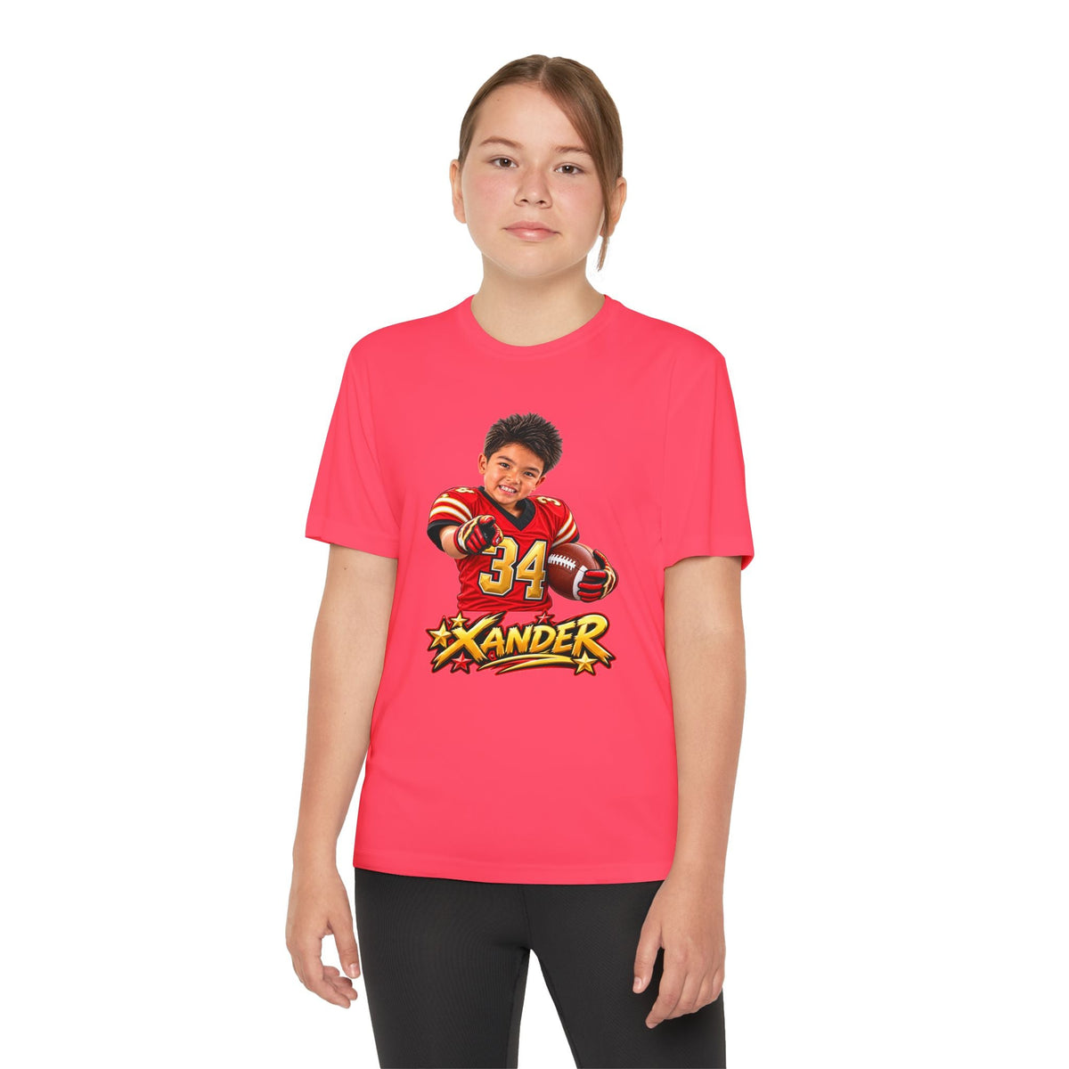 Youth Football Tee — Personalized 'Xander' Player Jersey Design - Getmgirlzworld Shop