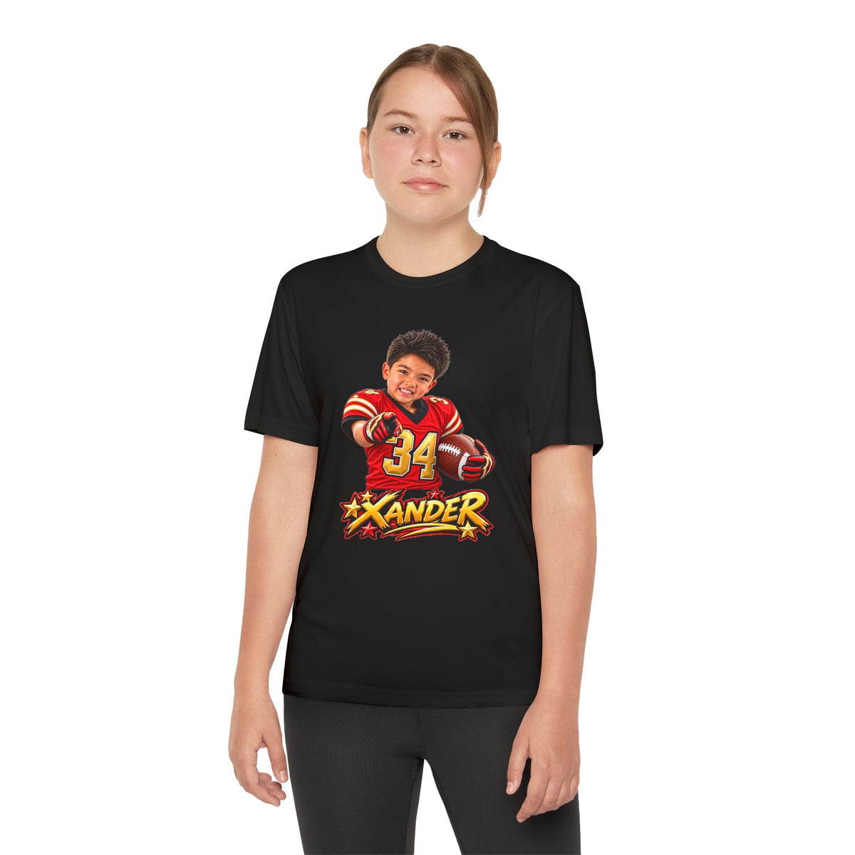Youth Football Tee — Personalized 'Xander' Player Jersey Design - Getmgirlzworld Shop