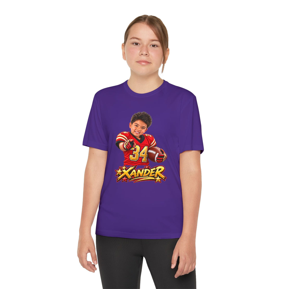 Youth Football Tee — Personalized 'Xander' Player Jersey Design - Getmgirlzworld Shop