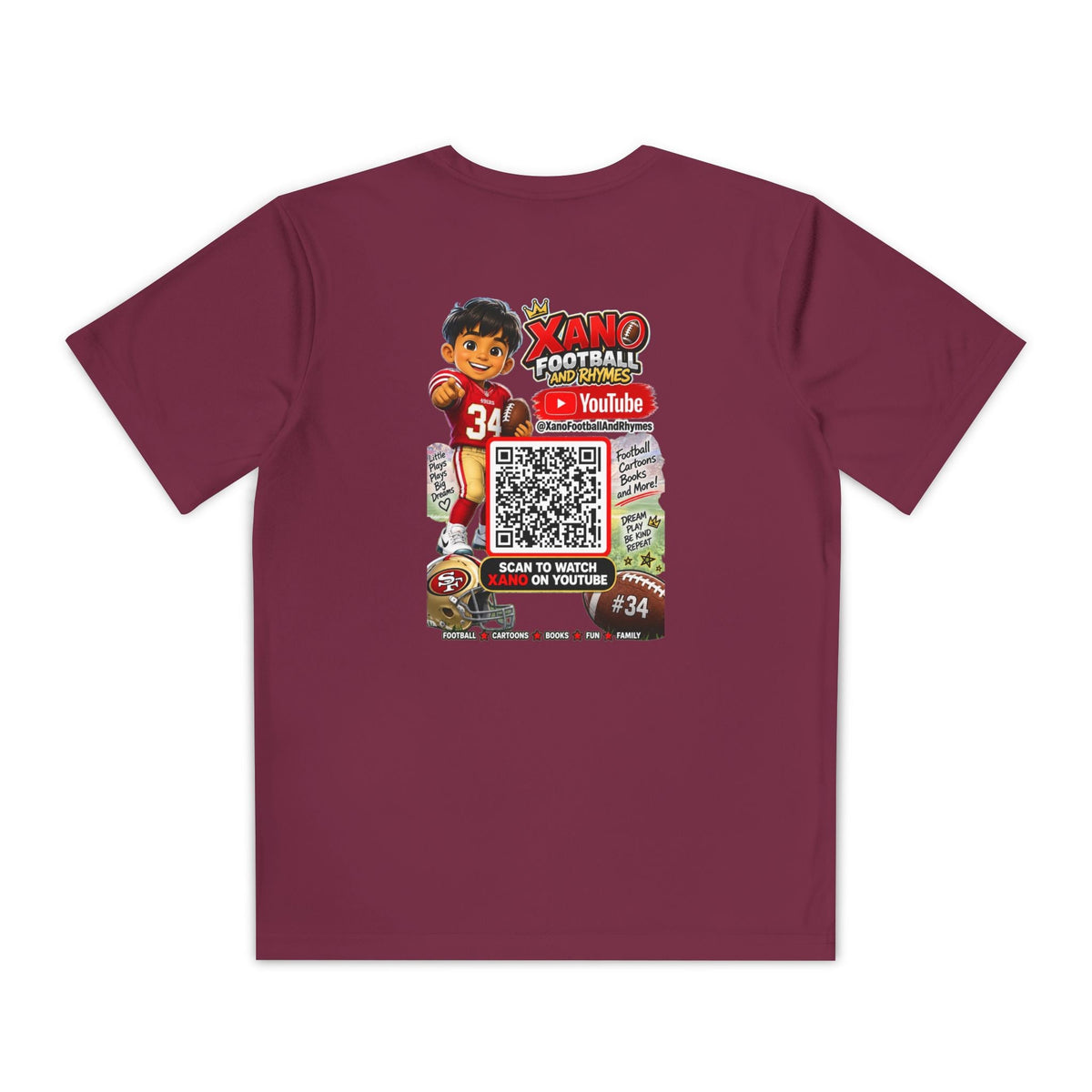 Youth Football Tee — Personalized 'Xander' Player Jersey Design - Getmgirlzworld Shop