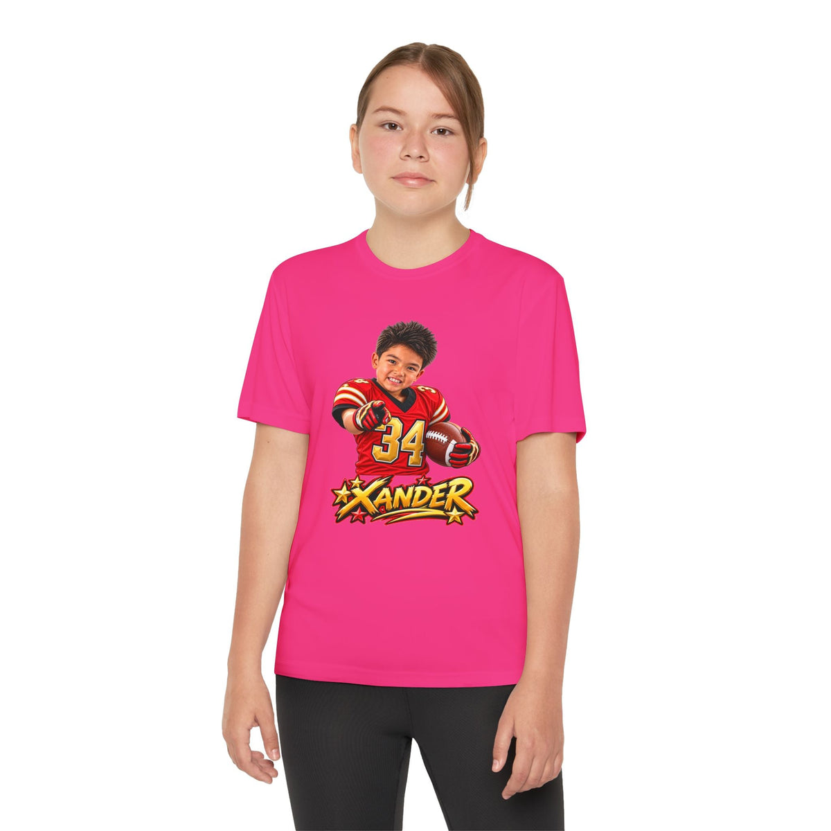 Youth Football Tee — Personalized 'Xander' Player Jersey Design - Getmgirlzworld Shop