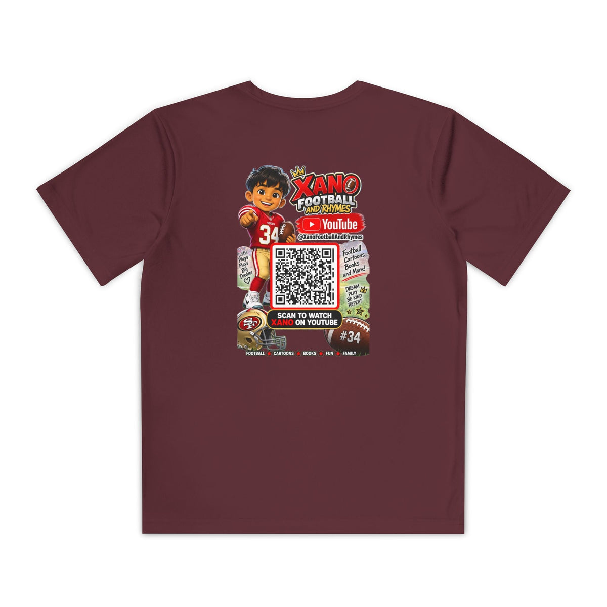 Youth Football Tee — Personalized 'Xander' Player Jersey Design - Getmgirlzworld Shop