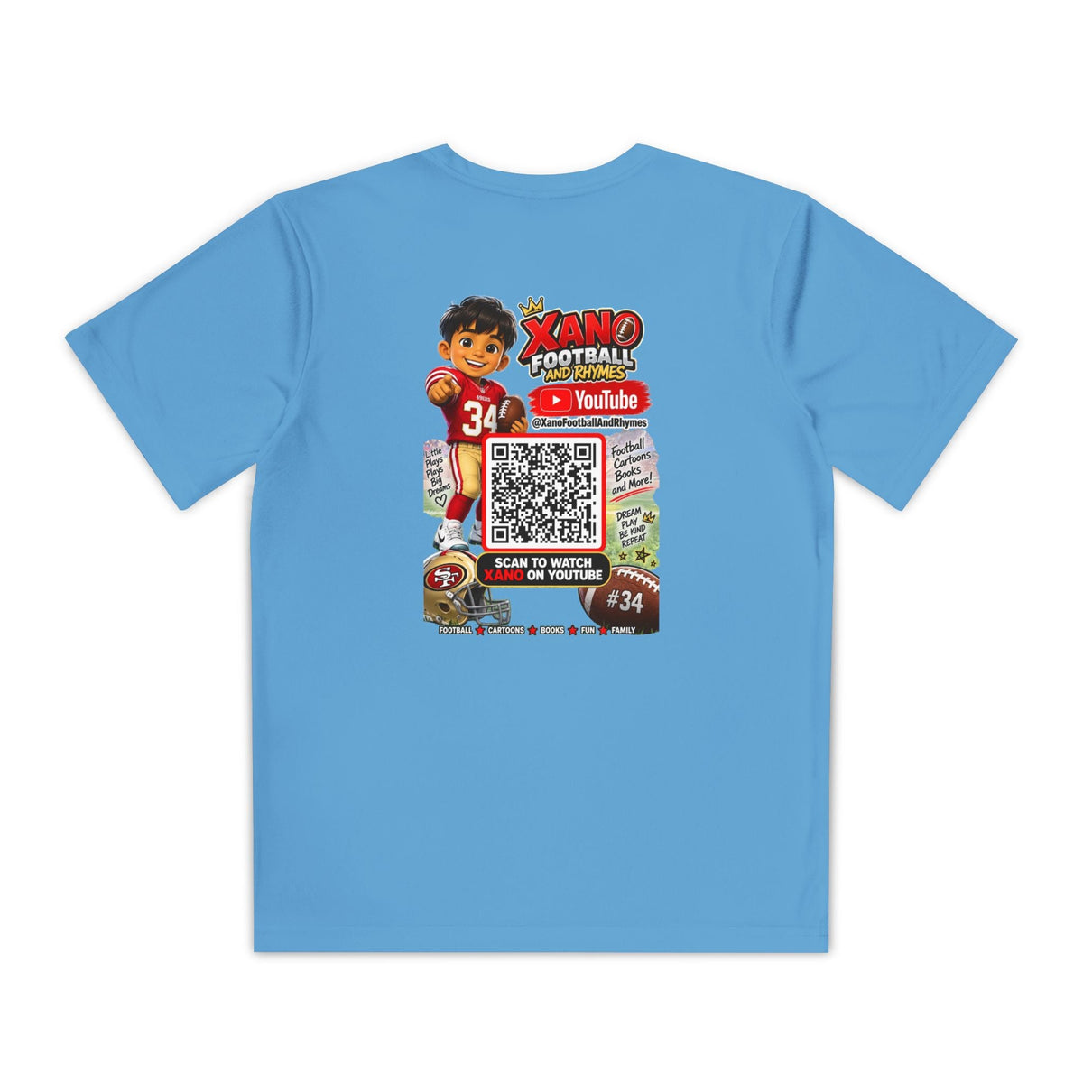 Youth Football Tee — Personalized 'Xander' Player Jersey Design - Getmgirlzworld Shop