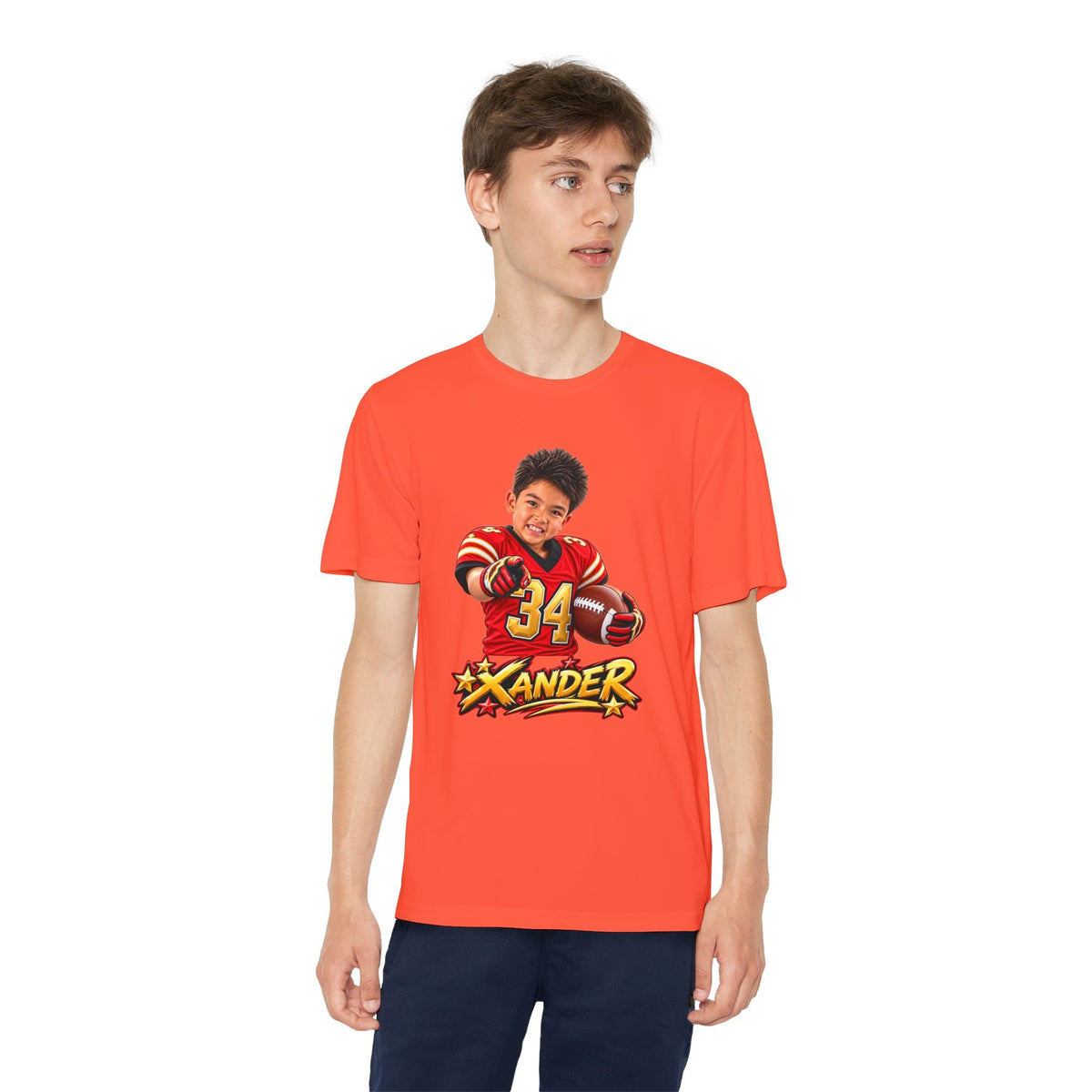 Youth Football Tee — Personalized 'Xander' Player Jersey Design - Getmgirlzworld Shop