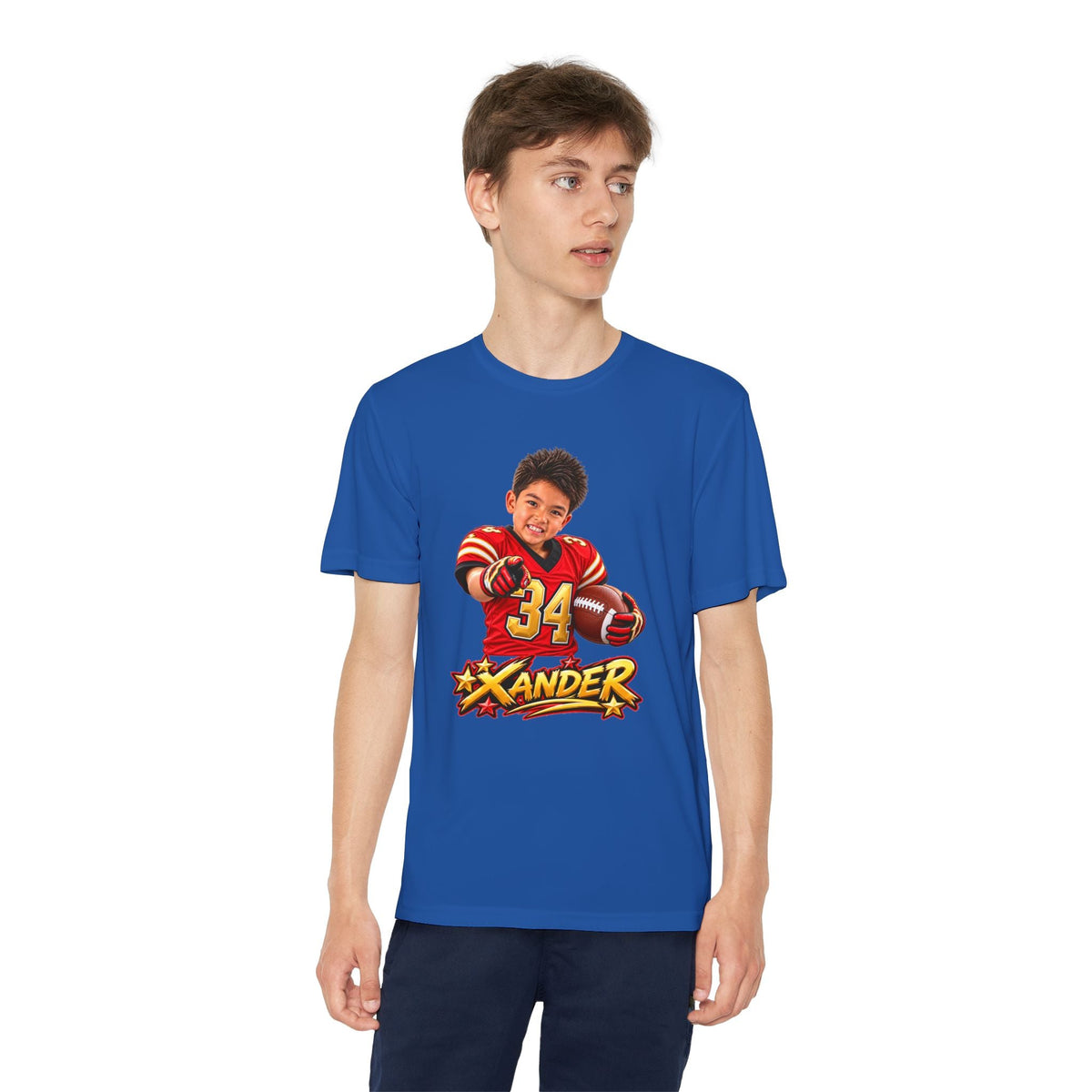 Youth Football Tee — Personalized 'Xander' Player Jersey Design - Getmgirlzworld Shop