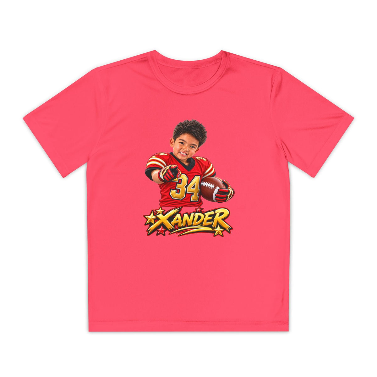 Youth Football Tee — Personalized 'Xander' Player Jersey Design - Getmgirlzworld Shop