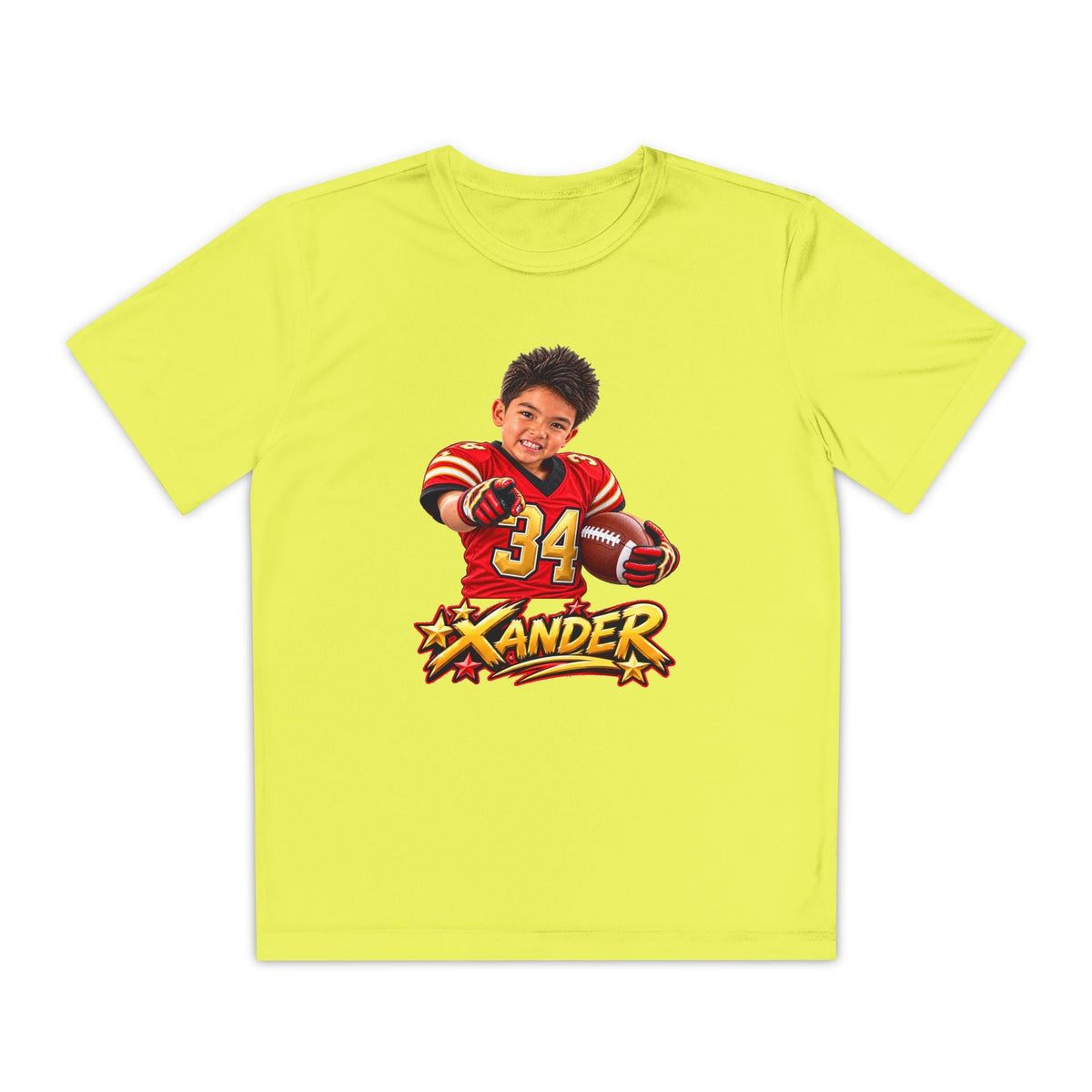 Youth Football Tee — Personalized 'Xander' Player Jersey Design - Getmgirlzworld Shop