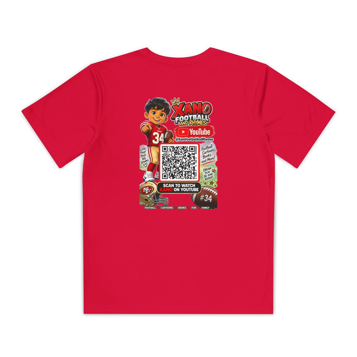 Youth Football Tee — Personalized 'Xander' Player Jersey Design - Getmgirlzworld Shop
