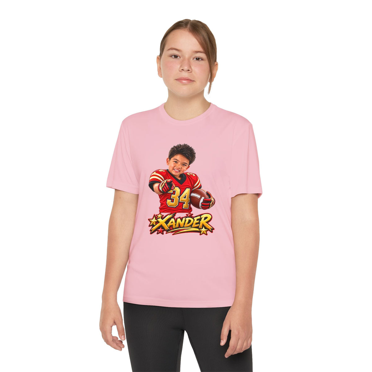 Youth Football Tee — Personalized 'Xander' Player Jersey Design - Getmgirlzworld Shop