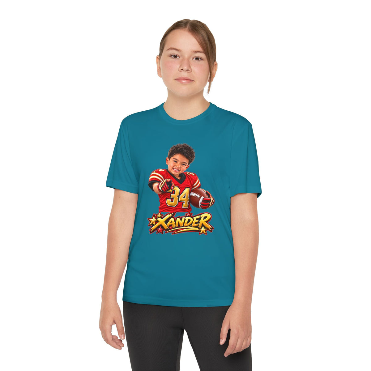 Youth Football Tee — Personalized 'Xander' Player Jersey Design - Getmgirlzworld Shop