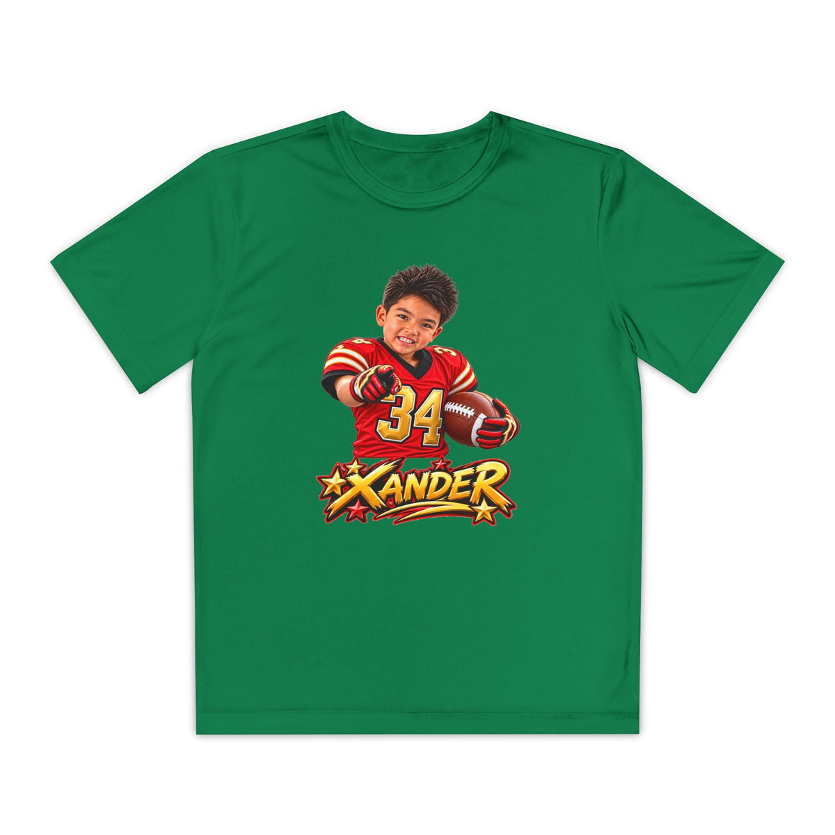 Youth Football Tee — Personalized 'Xander' Player Jersey Design - Getmgirlzworld Shop