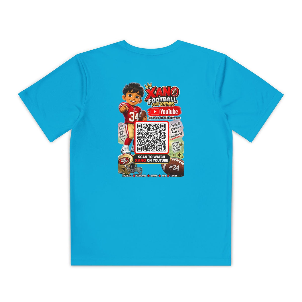 Youth Football Tee — Personalized 'Xander' Player Jersey Design - Getmgirlzworld Shop