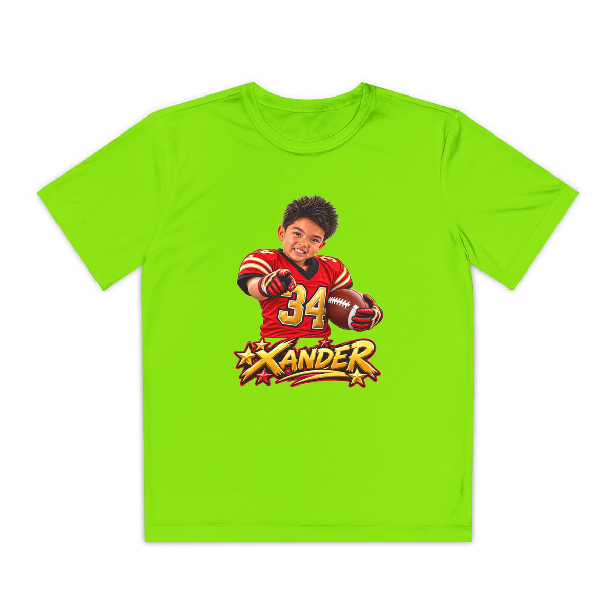 Youth Football Tee — Personalized 'Xander' Player Jersey Design - Getmgirlzworld Shop