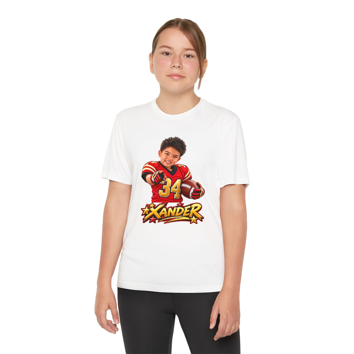 Youth Football Tee — Personalized 'Xander' Player Jersey Design - Getmgirlzworld Shop