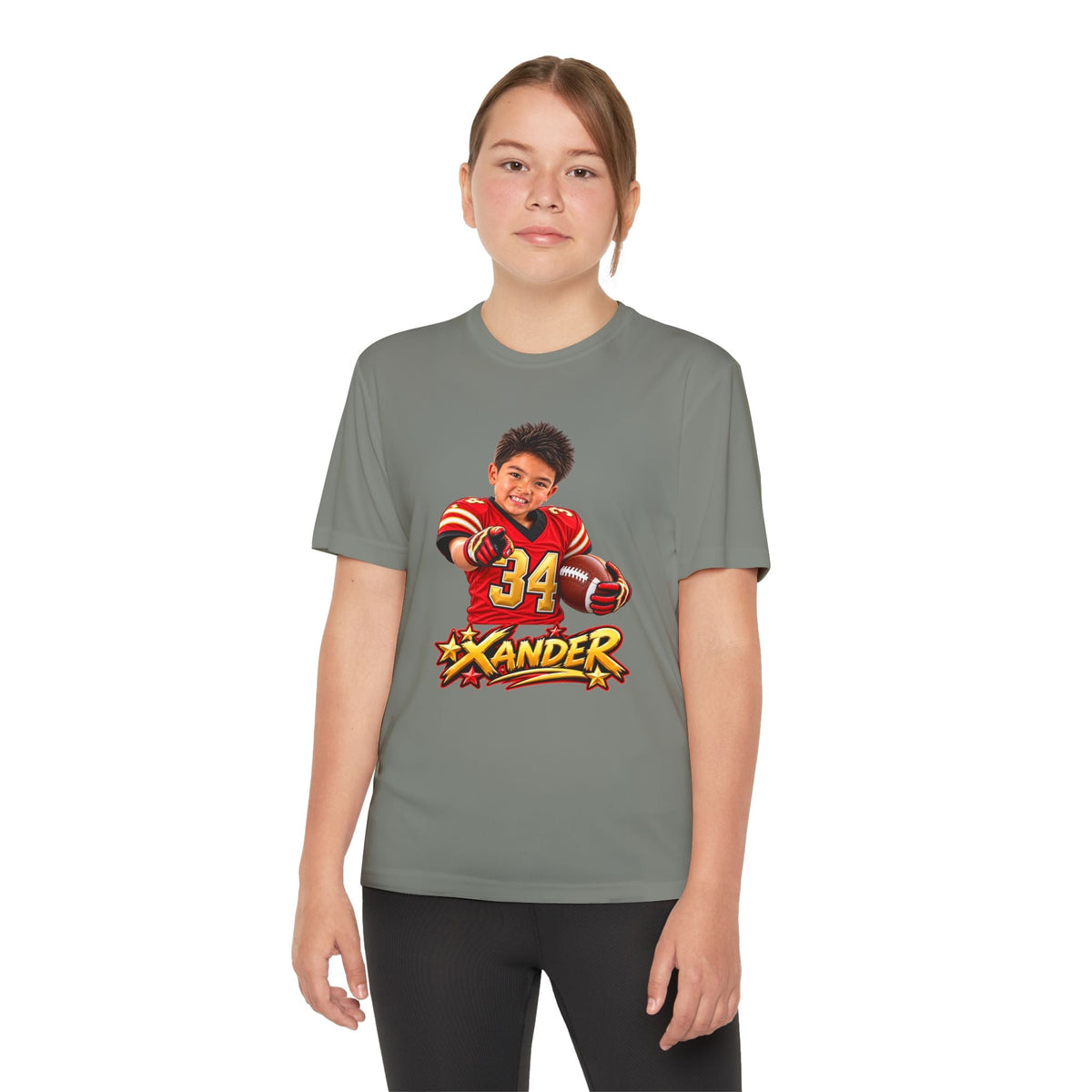 Youth Football Tee — Personalized 'Xander' Player Jersey Design - Getmgirlzworld Shop