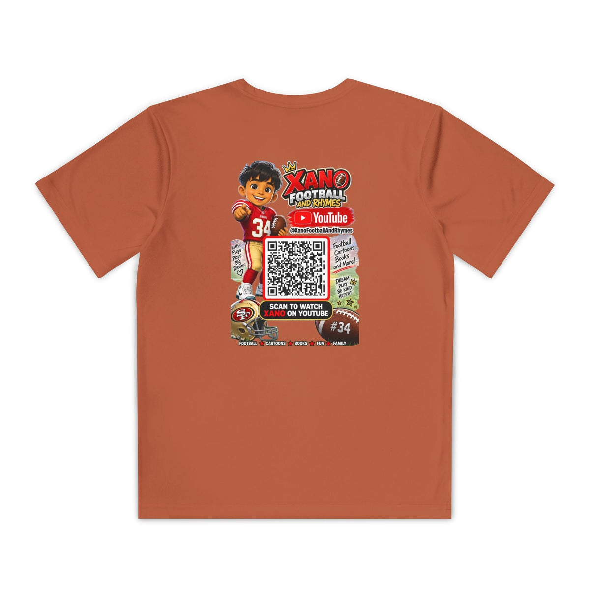 Youth Football Tee — Personalized 'Xander' Player Jersey Design - Getmgirlzworld Shop