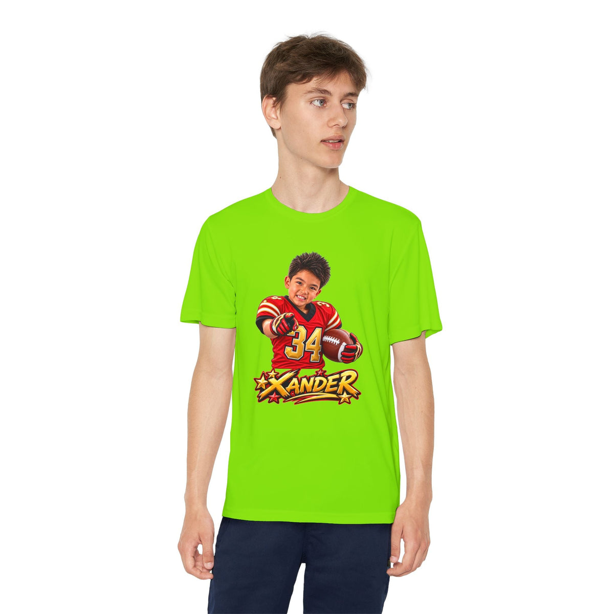 Youth Football Tee — Personalized 'Xander' Player Jersey Design - Getmgirlzworld Shop