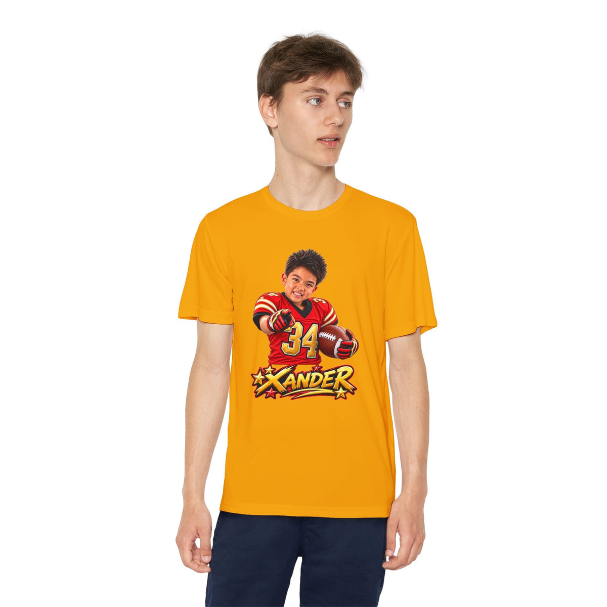 Youth Football Tee — Personalized 'Xander' Player Jersey Design - Getmgirlzworld Shop