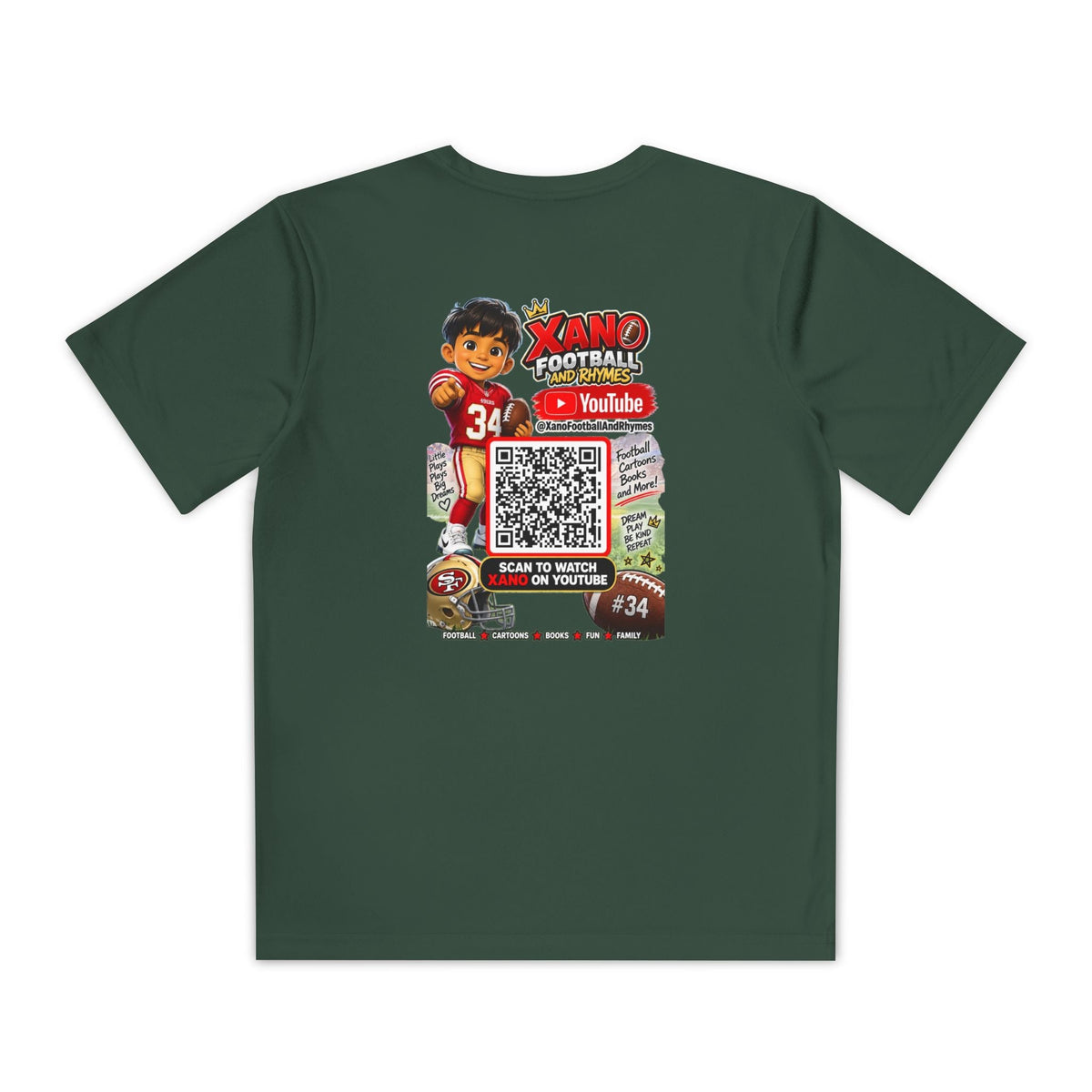 Youth Football Tee — Personalized 'Xander' Player Jersey Design - Getmgirlzworld Shop
