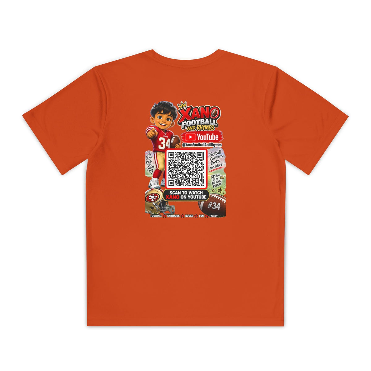 Youth Football Tee — Personalized 'Xander' Player Jersey Design - Getmgirlzworld Shop