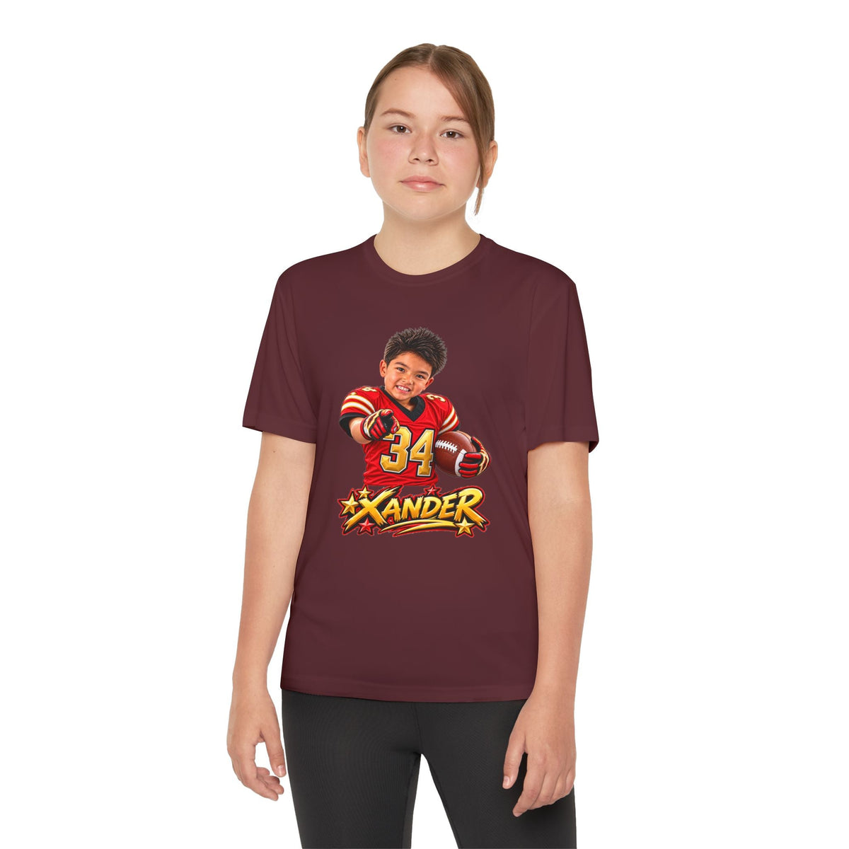 Youth Football Tee — Personalized 'Xander' Player Jersey Design - Getmgirlzworld Shop