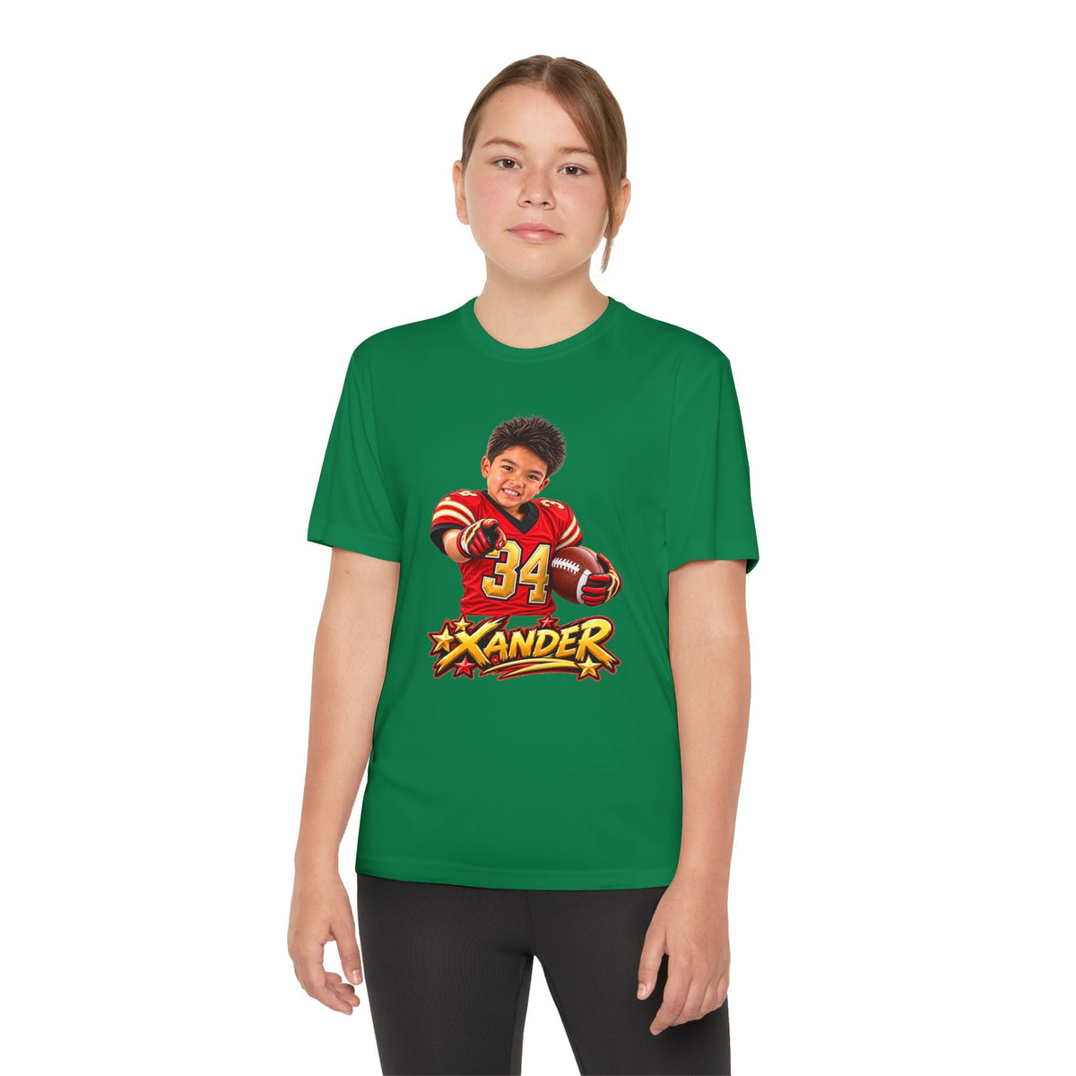 Youth Football Tee — Personalized 'Xander' Player Jersey Design - Getmgirlzworld Shop