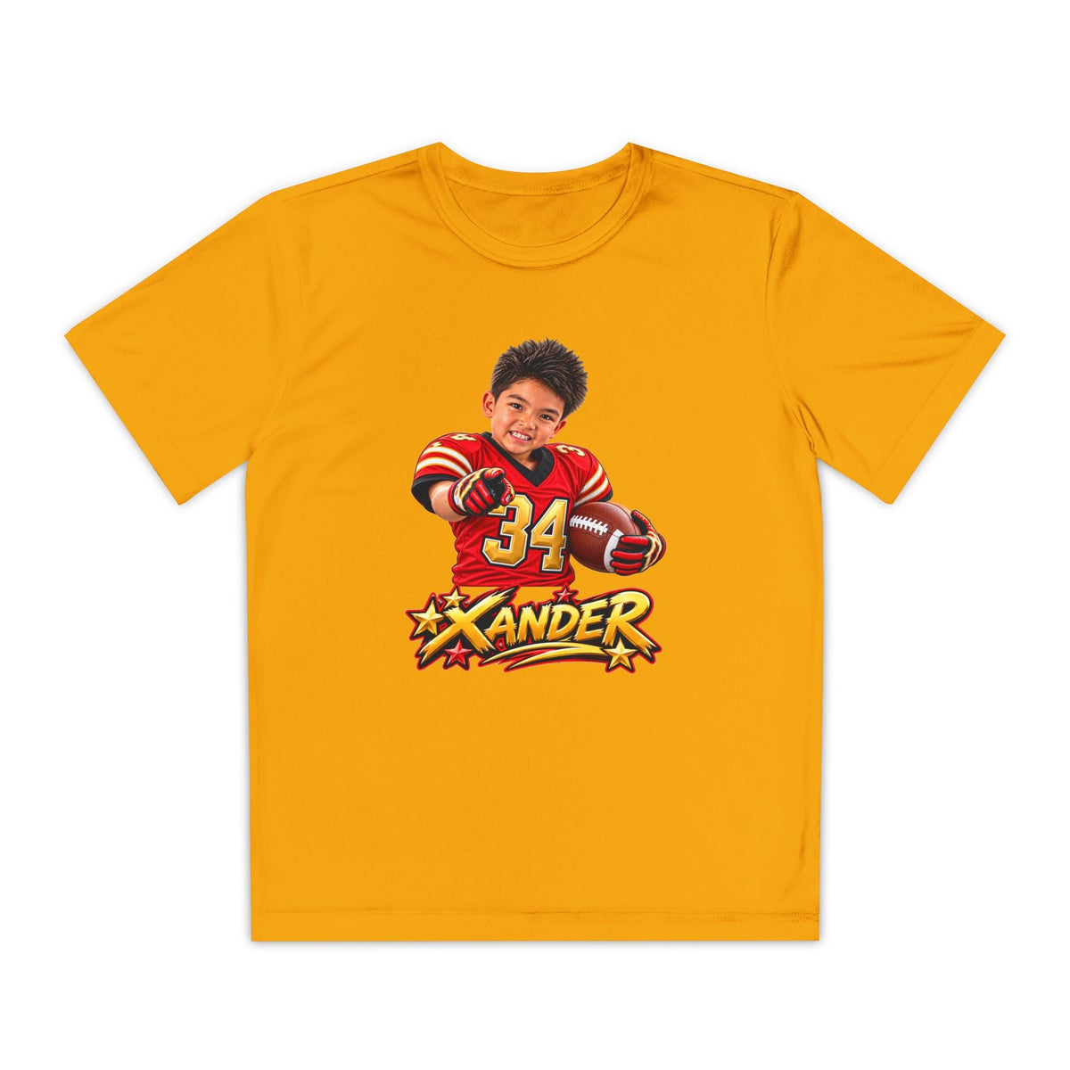 Youth Football Tee — Personalized 'Xander' Player Jersey Design - Getmgirlzworld Shop