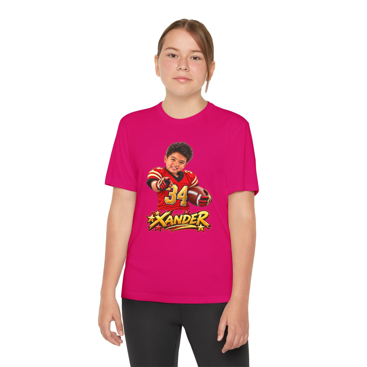 Youth Football Tee — Personalized 'Xander' Player Jersey Design - Getmgirlzworld Shop