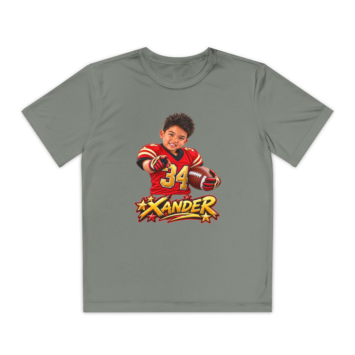 Youth Football Tee — Personalized 'Xander' Player Jersey Design - Getmgirlzworld Shop