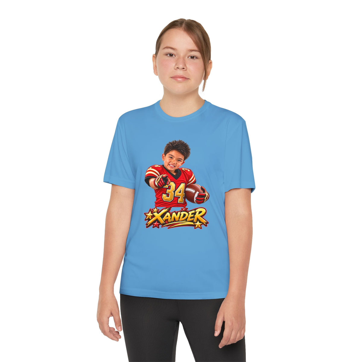 Youth Football Tee — Personalized 'Xander' Player Jersey Design - Getmgirlzworld Shop