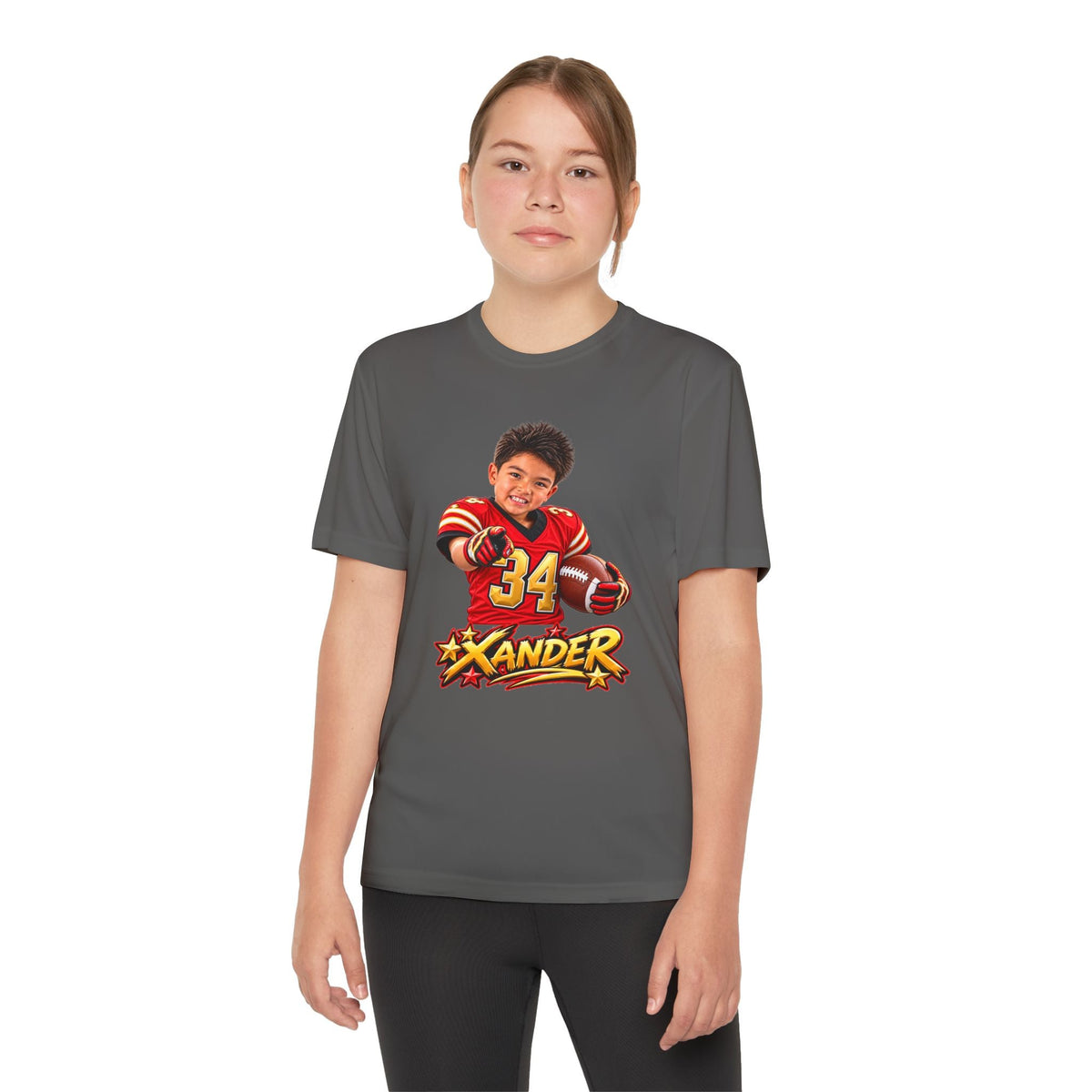 Youth Football Tee — Personalized 'Xander' Player Jersey Design - Getmgirlzworld Shop