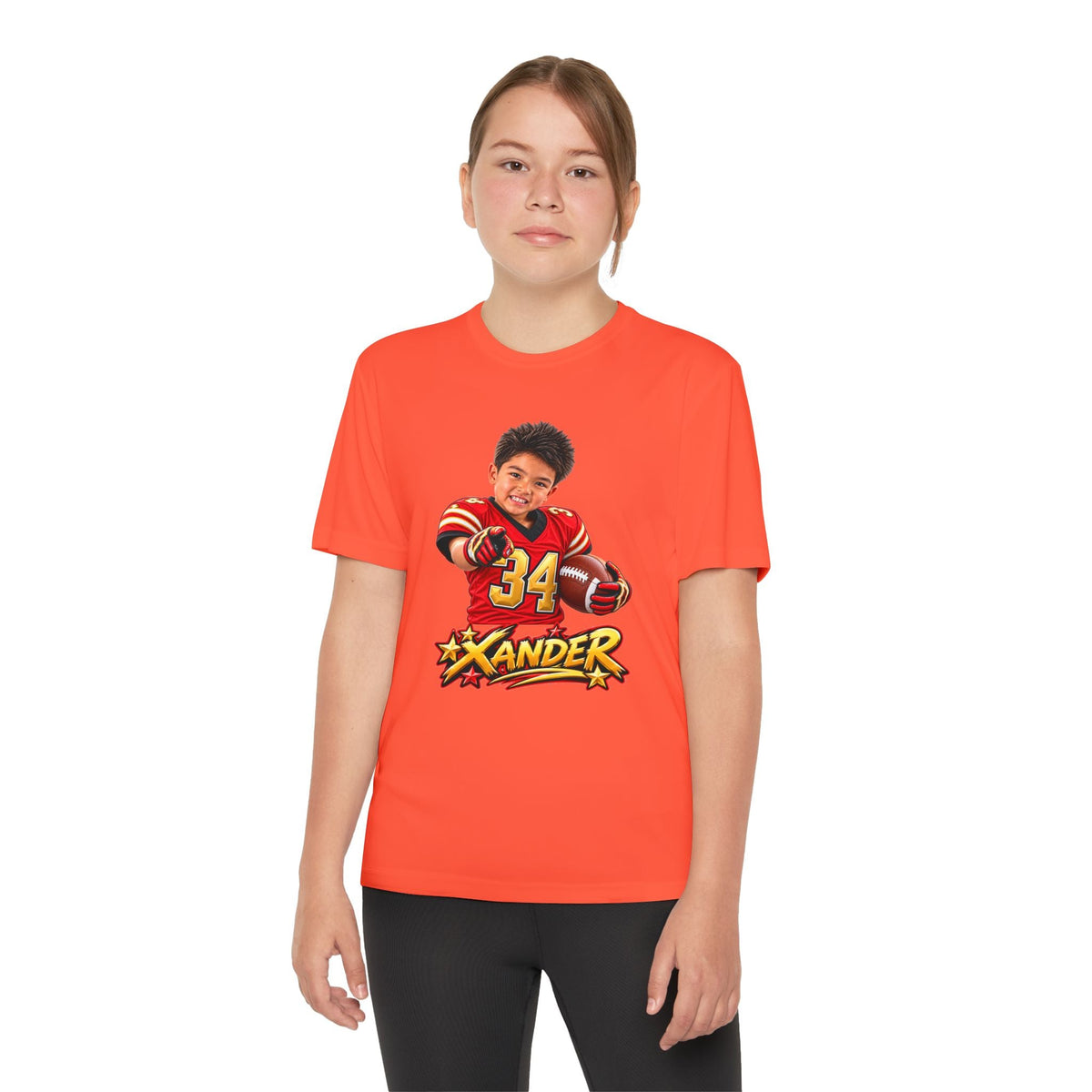 Youth Football Tee — Personalized 'Xander' Player Jersey Design - Getmgirlzworld Shop