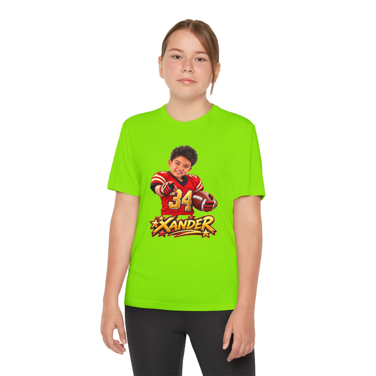 Youth Football Tee — Personalized 'Xander' Player Jersey Design - Getmgirlzworld Shop