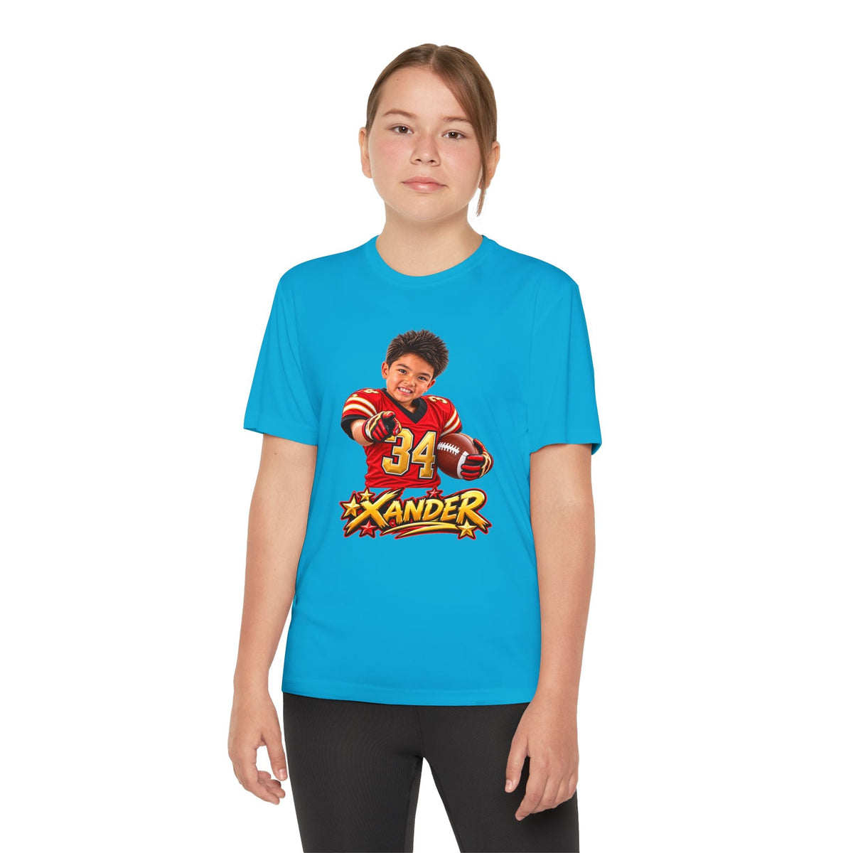Youth Football Tee — Personalized 'Xander' Player Jersey Design - Getmgirlzworld Shop
