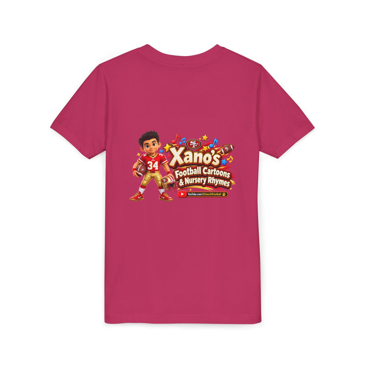 Youth Football Tee — "Xano 34: Heart of a Champion" - Getmgirlzworld Shop