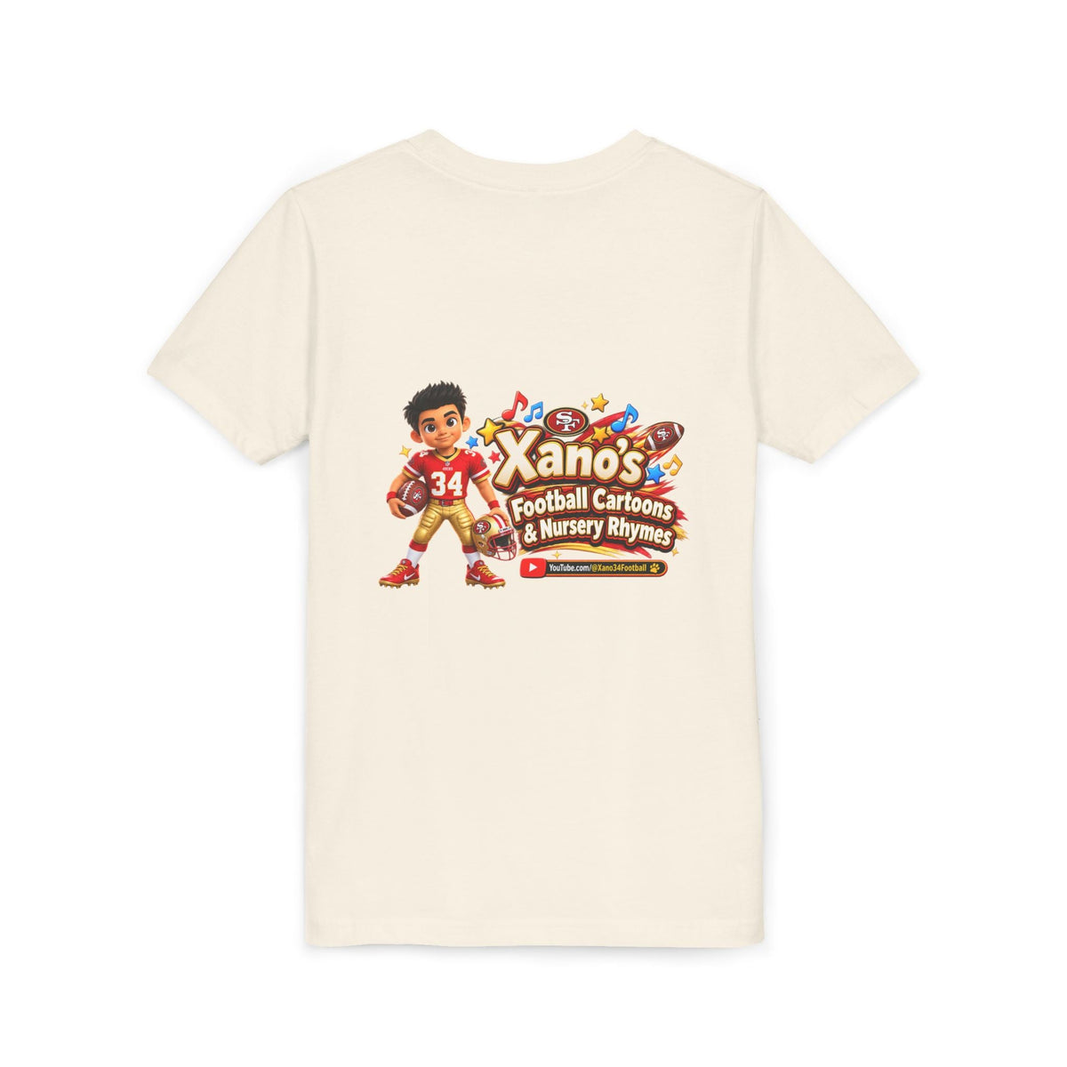 Youth Football Tee — "Xano 34: Heart of a Champion" - Getmgirlzworld Shop