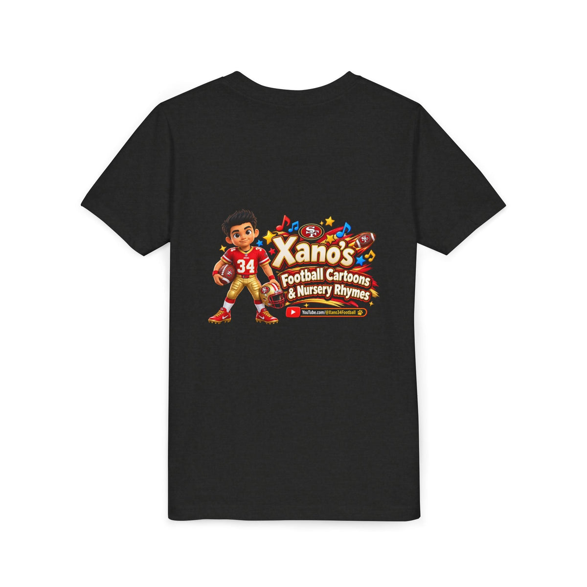 Youth Football Tee — "Xano 34: Heart of a Champion" - Getmgirlzworld Shop